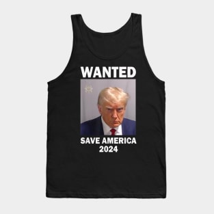 MugShot Wanted Save America 2024 Never Surrender Tank Top